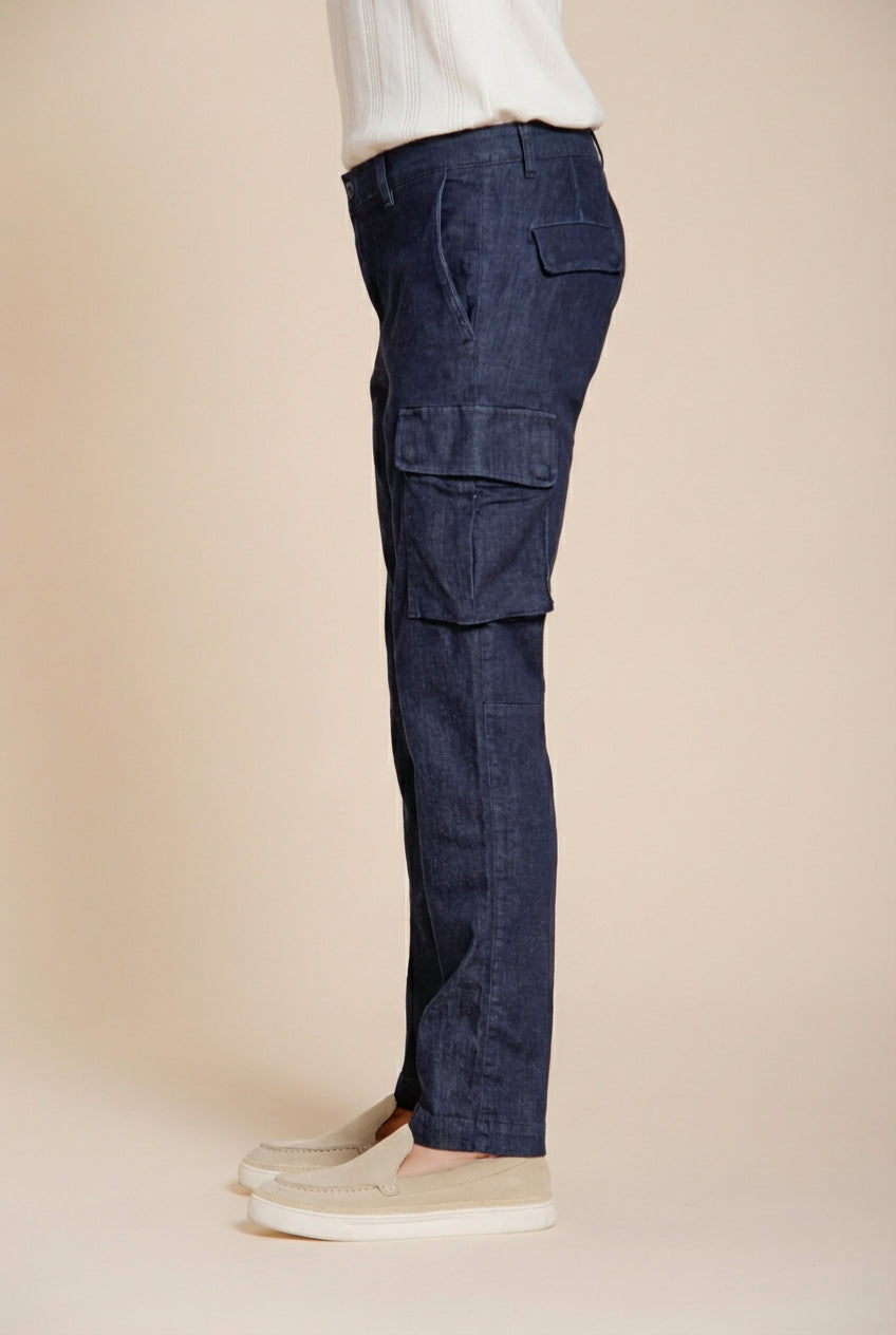 Chile pantalone cargo uomo in denim regular fit