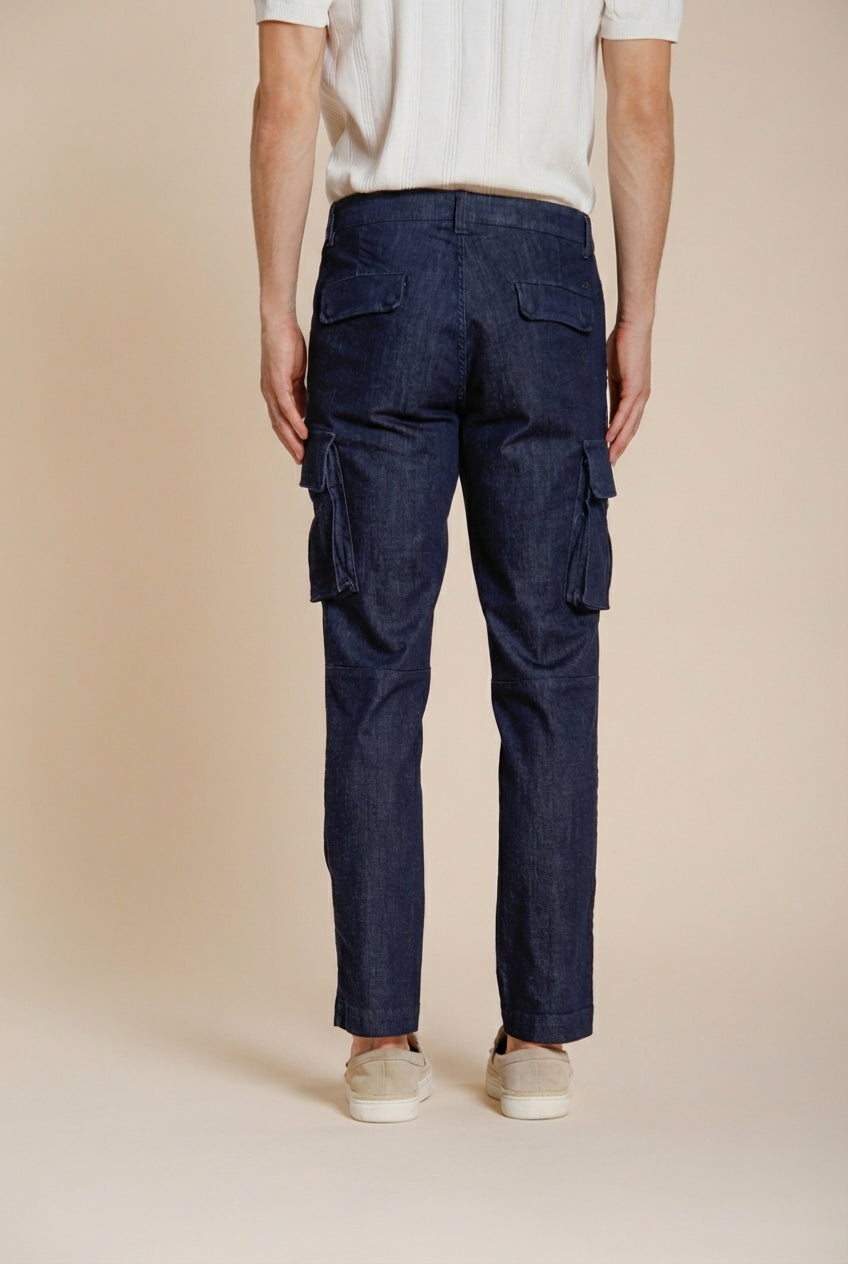 Chile pantalone cargo uomo in denim regular fit