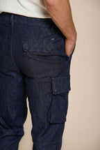 Chile pantalone cargo uomo in denim regular fit