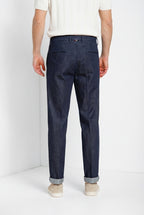 Boston pantalone chino uomo in denim relaxed fit