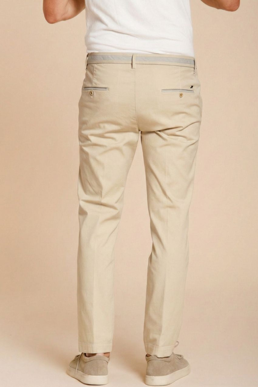 Torino University pantalon chino homme en satin stretch slim fit