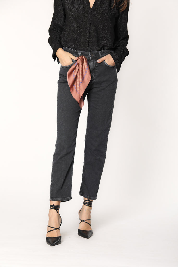 Picture 3 of 5-pocket women’s trousers in black color denim Agnes model by Mason’s 