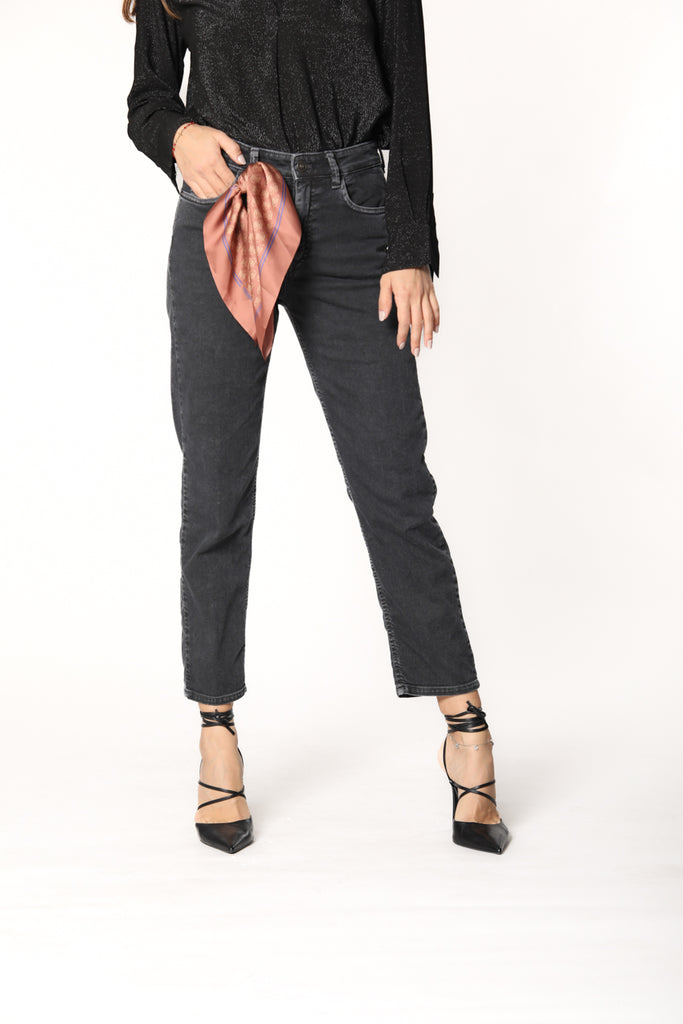Picture 1 of 5-pocket women’s trousers in black color denim Agnes model by Mason’s 