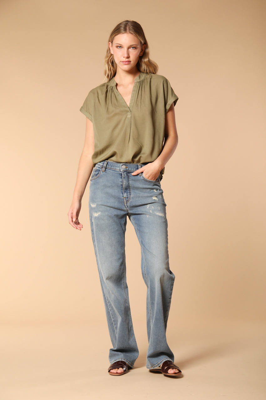 Victoria Pantalon 5 Poches Femme en Denim Stretch straight fit