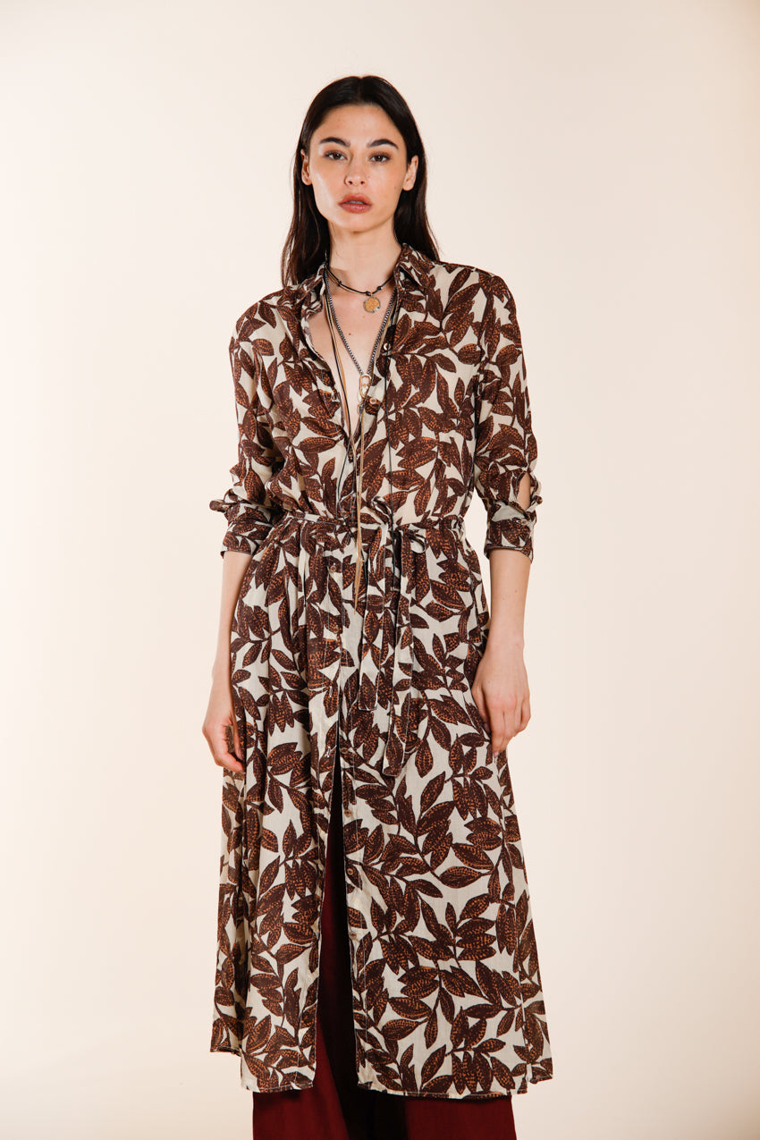 Nicole Dress women's dress in cotton muslin with ramage print