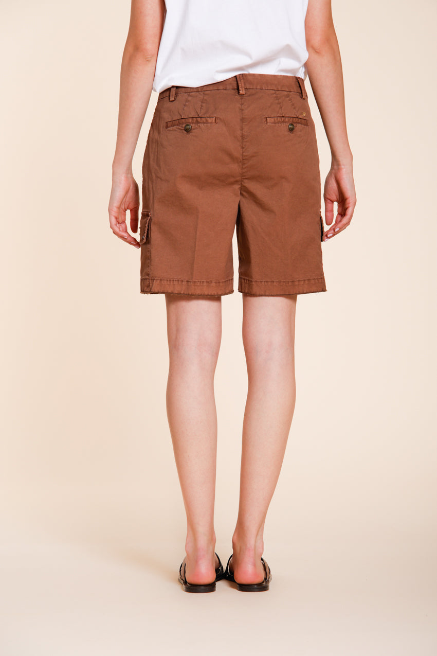 Chile bermuda cargo femme en twill léger stretch slim fit