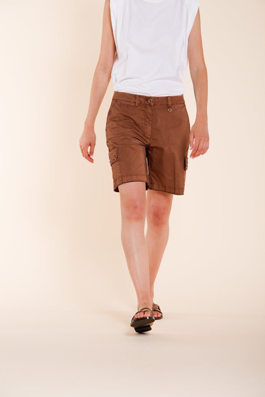 Chile bermuda cargo femme en twill léger stretch slim fit