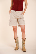 Chile bermuda cargo femme en twill léger stretch slim fit