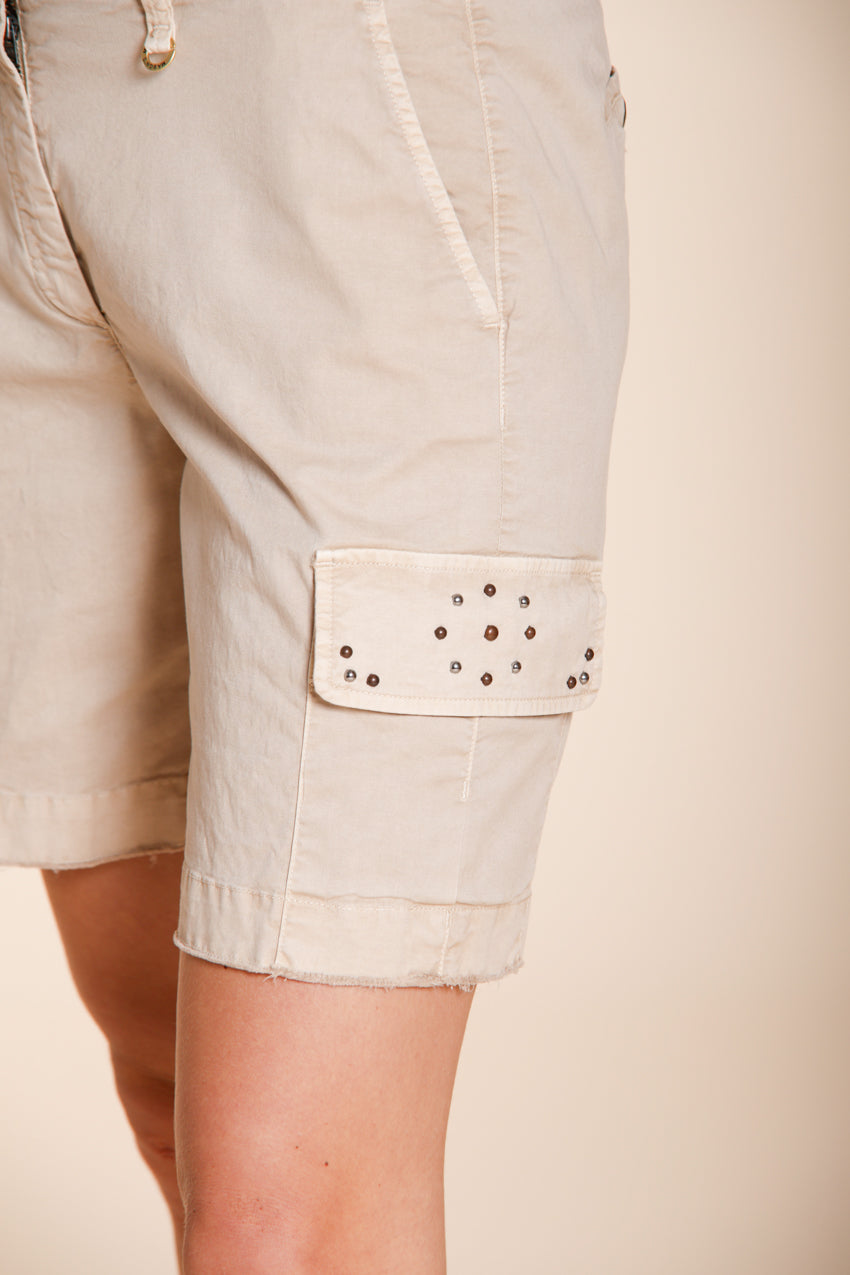 Chile bermuda cargo femme en twill léger stretch slim fit