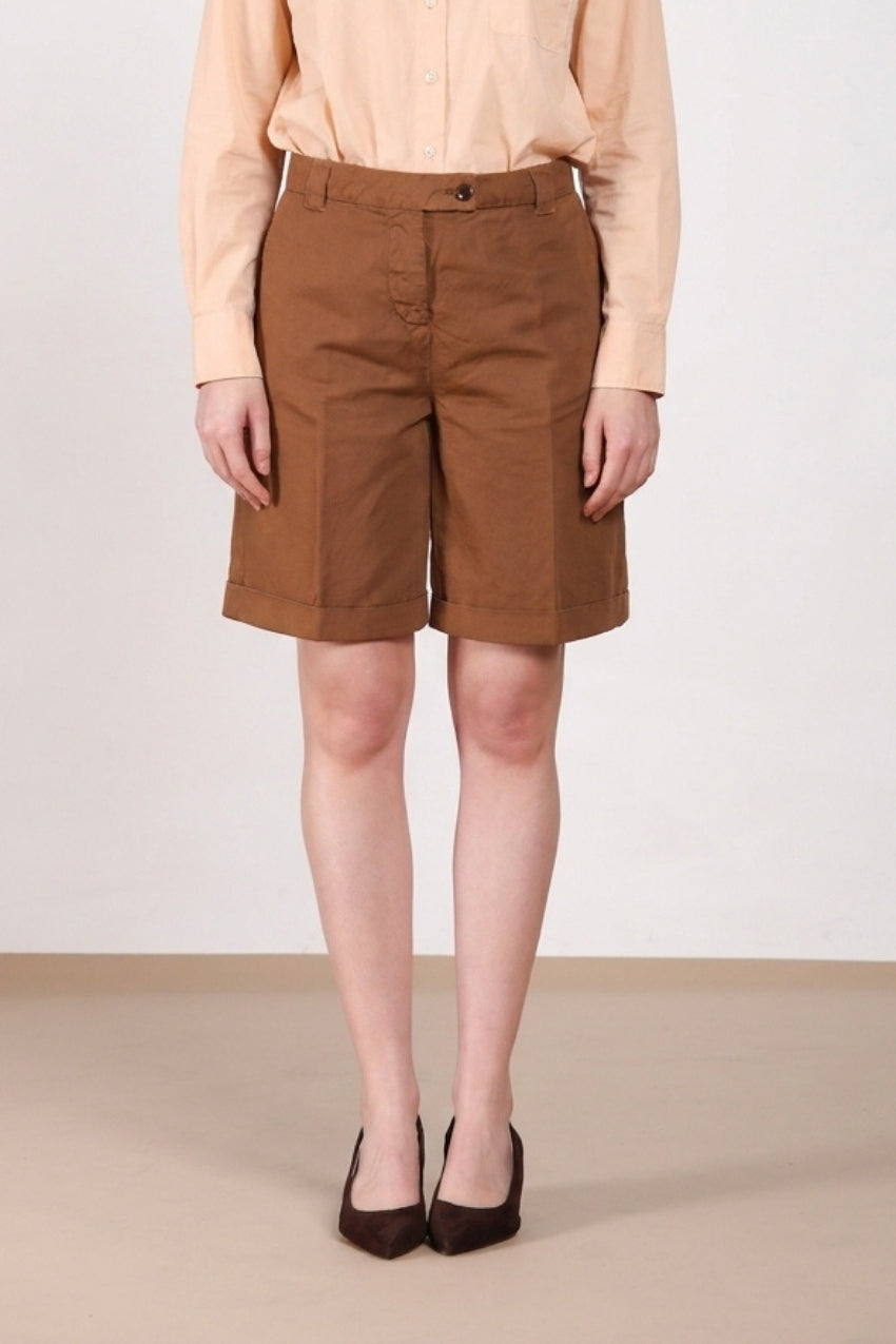 Brigitte women's chino bermuda in slub cotton and linen relaxed fit