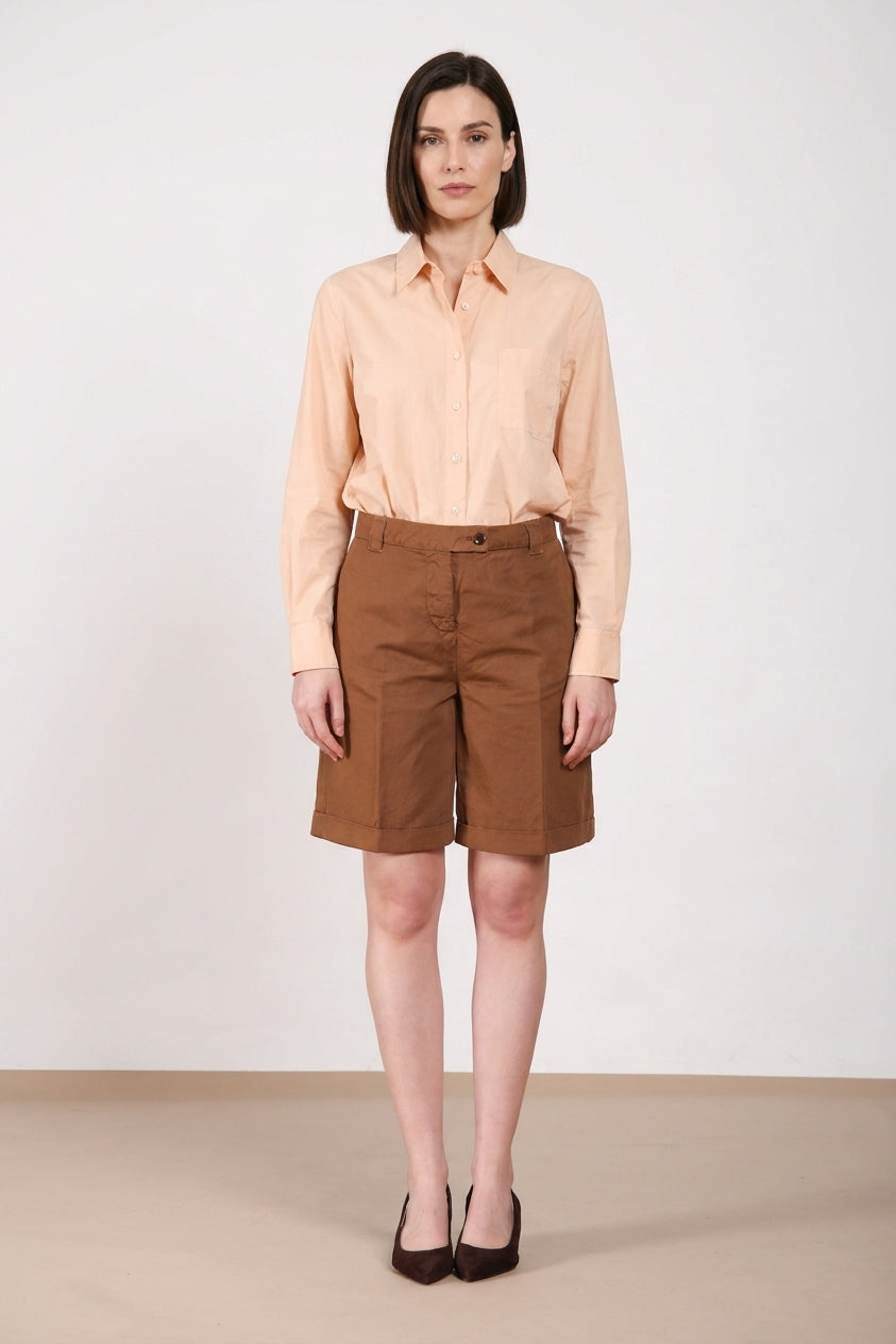 Brigitte women's chino bermuda in slub cotton and linen relaxed fit