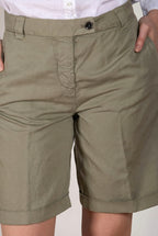 Brigitte women's chino bermuda in slub cotton and linen relaxed fit