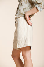 Dallas bermuda cargo donna in cotone fiammato relaxed fit