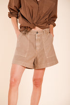 Dallas women's cargo bermuda in slub cotton relaxed fit