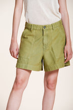 Dallas women's cargo bermuda in slub cotton relaxed fit