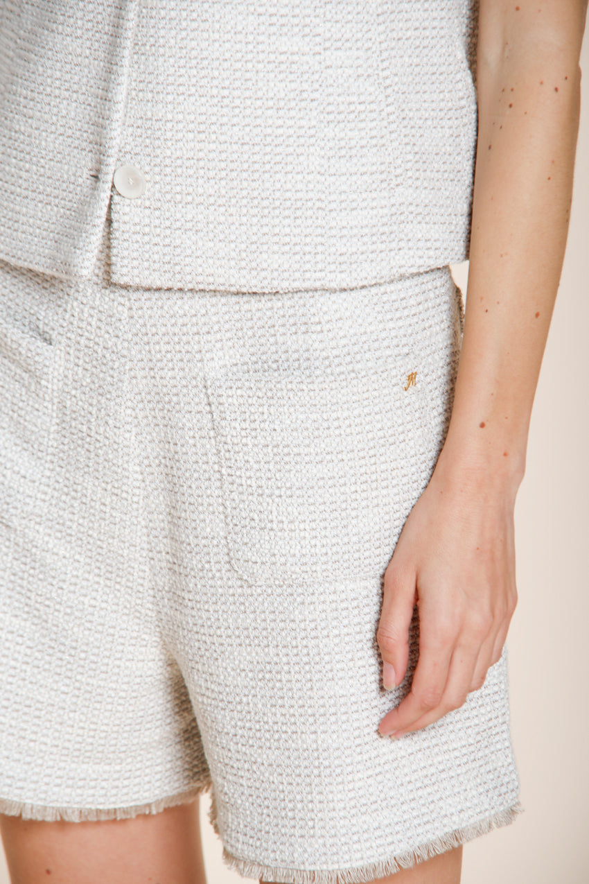 Jolie bermuda chino femme en jersey grain de riz relaxed fit