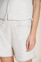 Jolie bermuda chino femme en jersey grain de riz relaxed fit