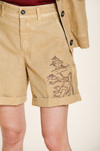 Baltimora women's cargo bermuda in slub panama relaxed fit