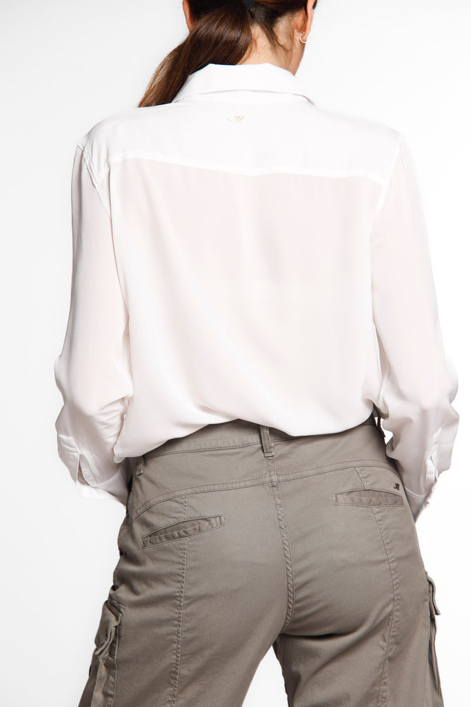 Nicole woman long-sleeved viscose shirt with ruffles