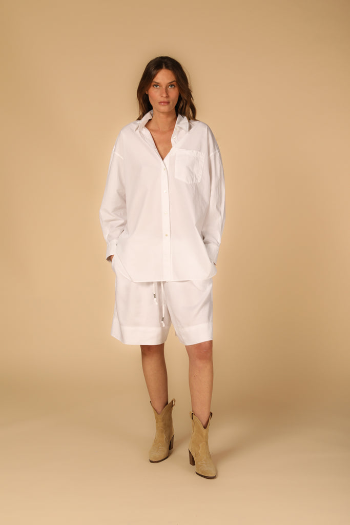 Image 2 of women's Lauren shirt in white, oversized fit by Mason's