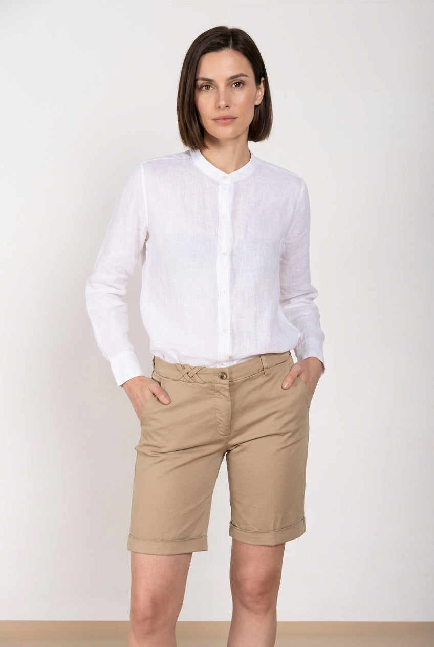 Delhi camicia donna a manica lunga in tela di lino