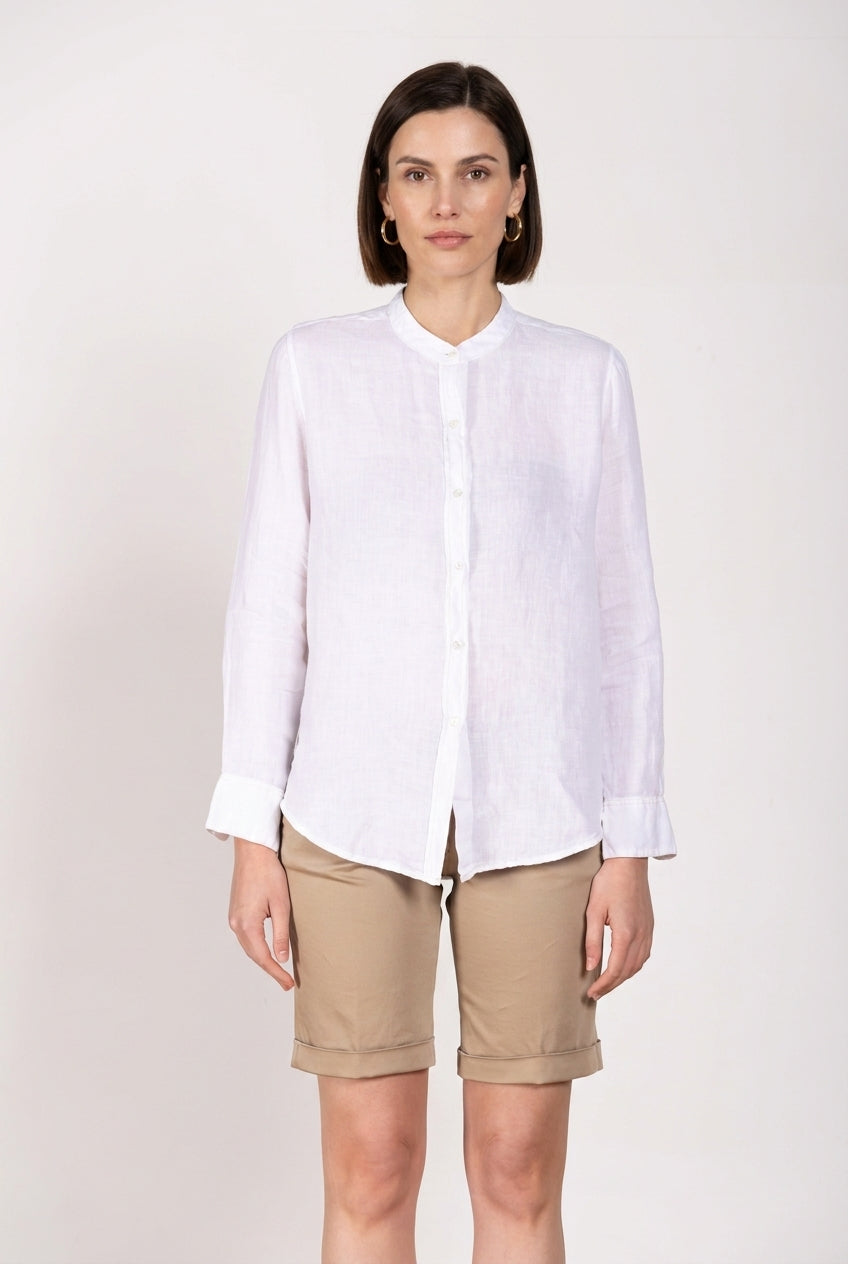 Delhi Hemd Damen Langarm aus Leinen-Canvas