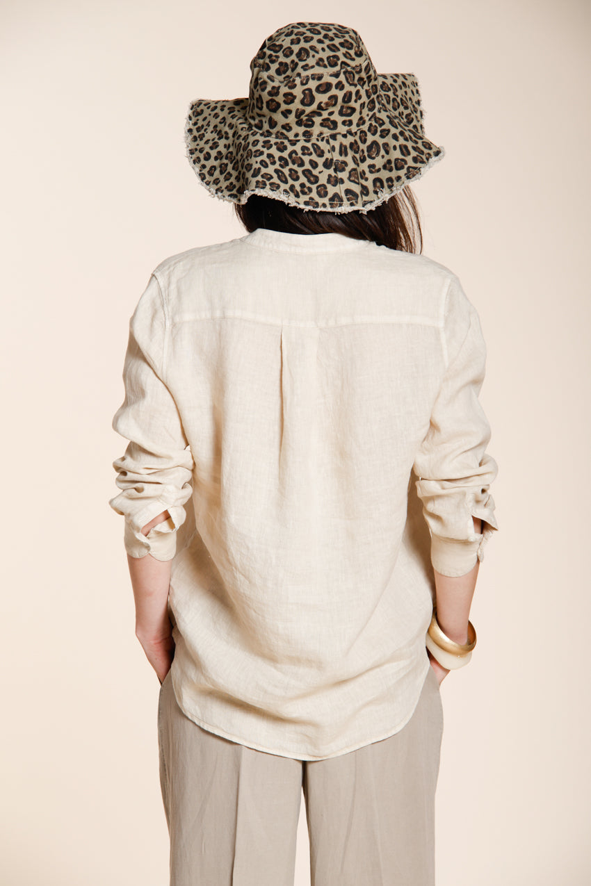 Delhi camicia donna a manica lunga in tela di lino