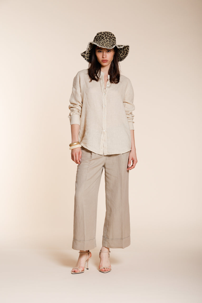 Delhi camicia donna a manica lunga in tela di lino