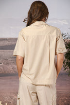 Florida chemise femme à manches courtes en popeline