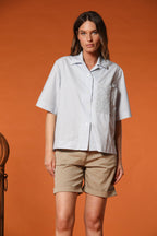 Florida chemise femme à manches courtes en popeline