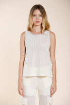 Karina chemise sans manches femme en maille crochet