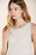 Karina women's sleeveless shirt in crochet knit