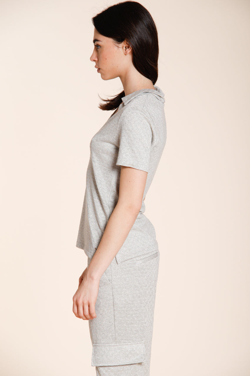 Ada chemise femme manches courtes en tricot lurex