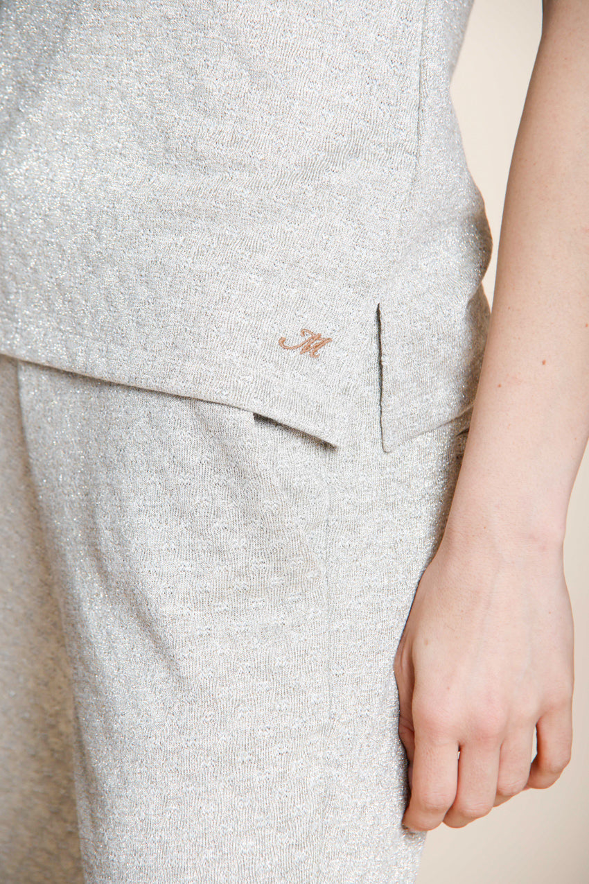 Ada chemise femme manches courtes en tricot lurex