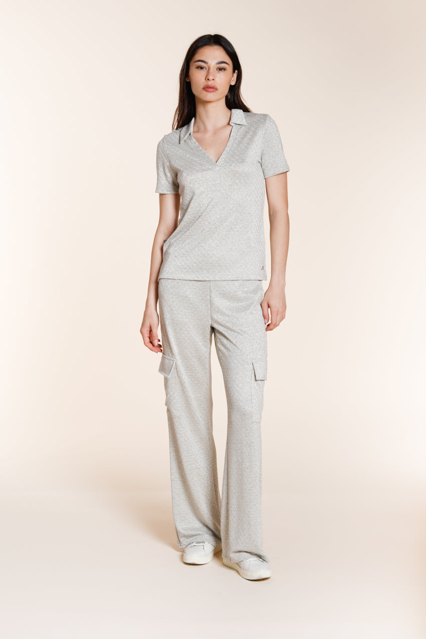 Ada chemise femme manches courtes en tricot lurex