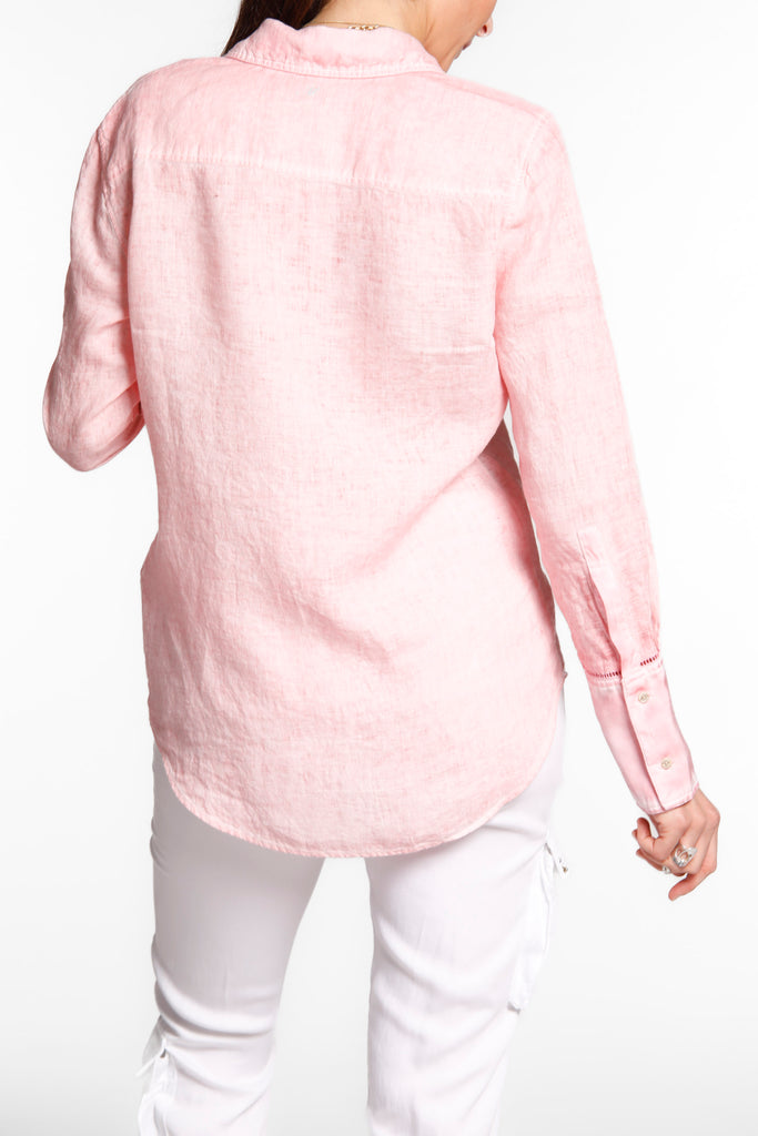 Nicole Patch woman long sleeves shirt in linen icon washing