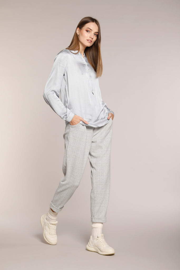 Image 2 of a women's viscose shirt, light gray color, Margherita Shirt model by Mason's