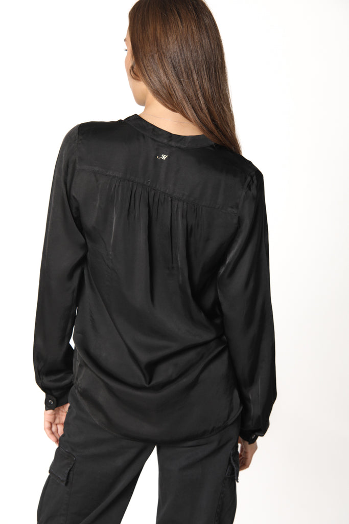 Picture 4 of women’s black viscose shirt model Margherita Shirt by Mason’s 