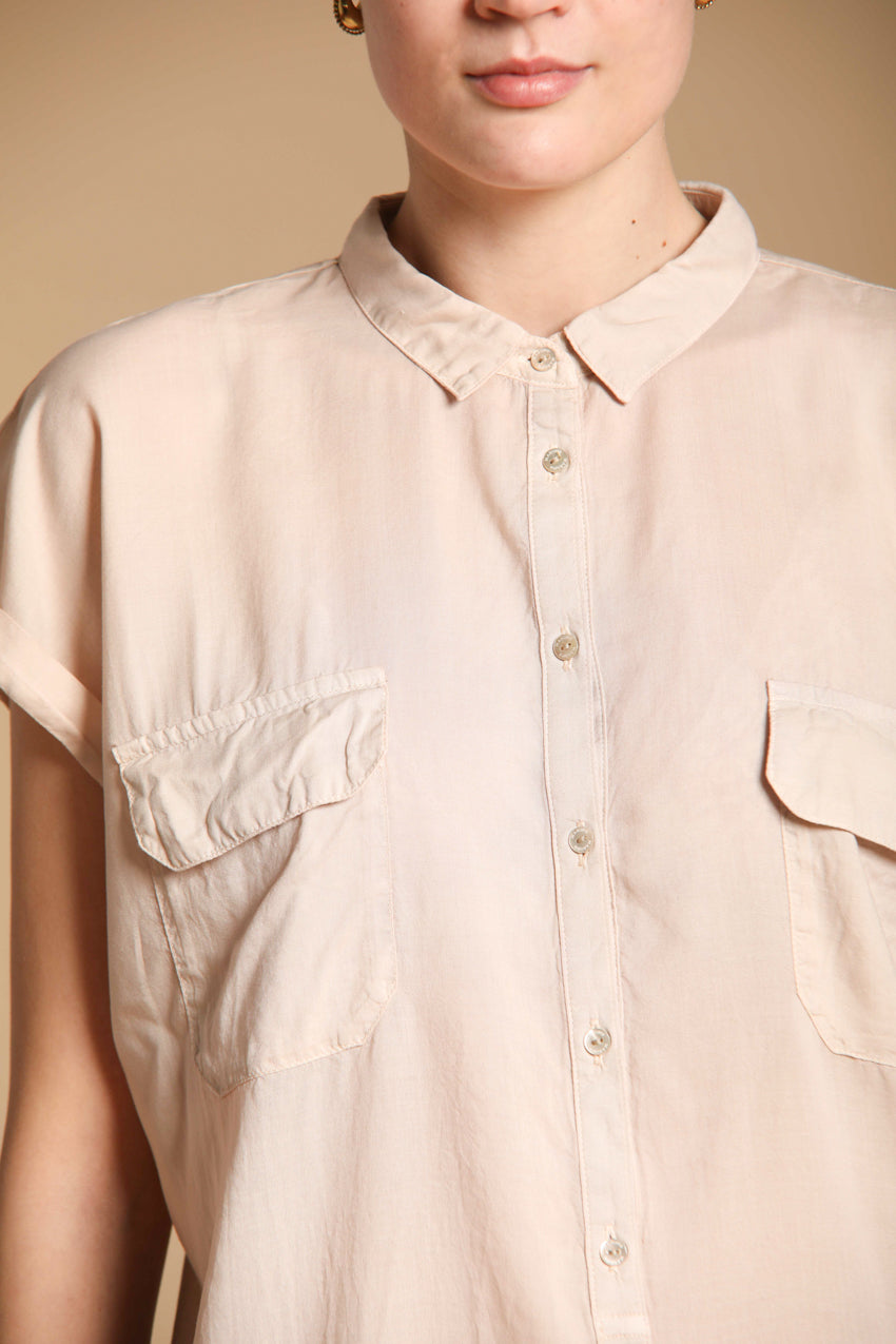 Casta Damenbluse aus Tencel mit kurzen Ärmeln