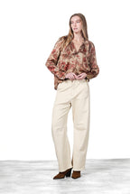 Adele chemise femme en viscose fantaisie grandes fleurs