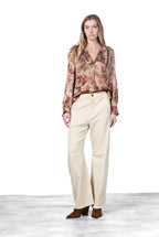 Adele chemise femme en viscose fantaisie grandes fleurs