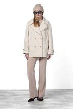Leonie women’s coat in checked wool pattern