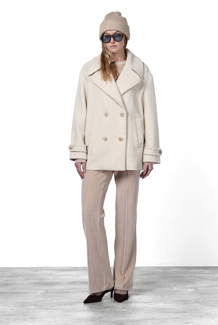 Leonie women’s coat in checked wool pattern