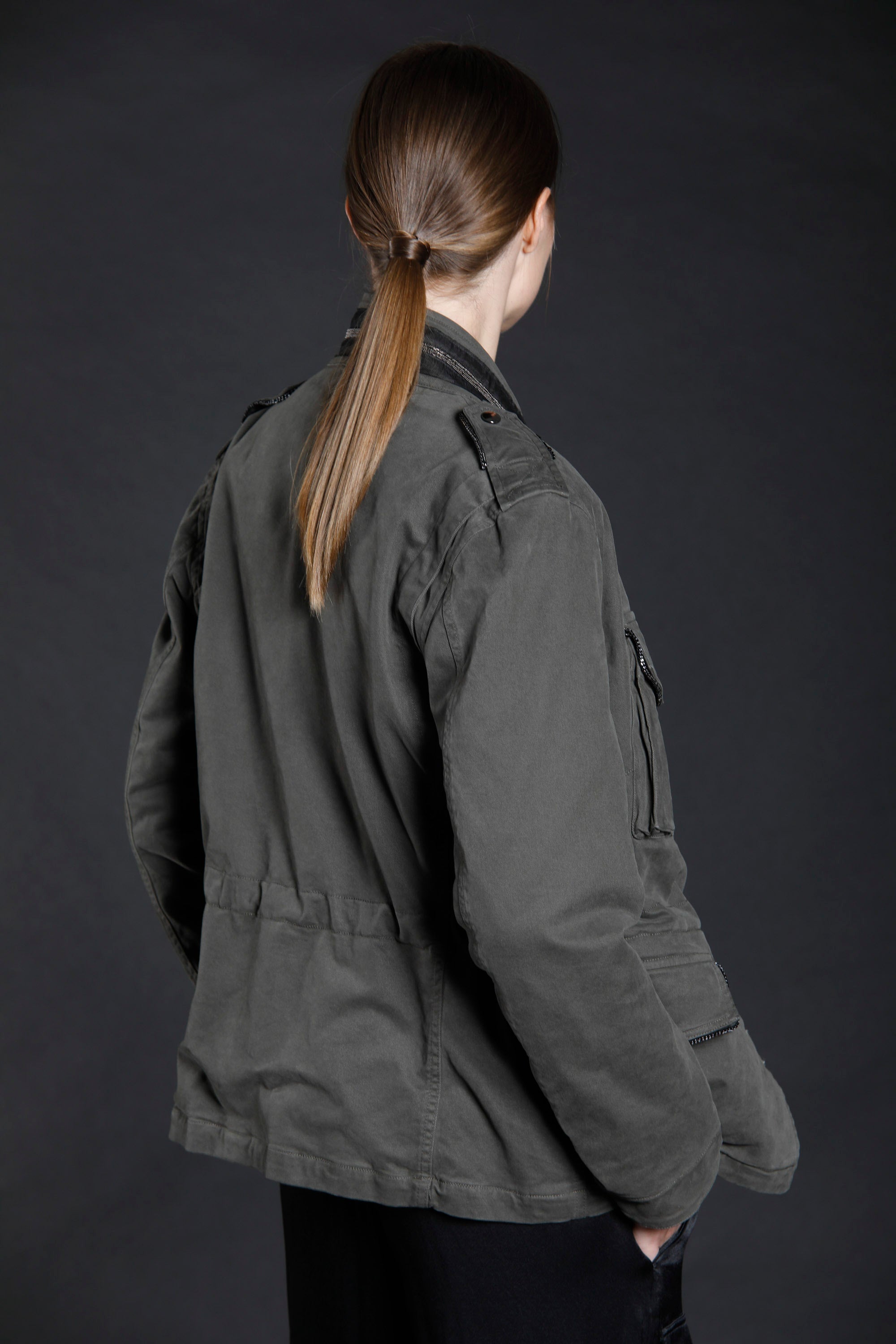 Image 6 de veste femme en gabardine vert modèle Icon Field de Mason's