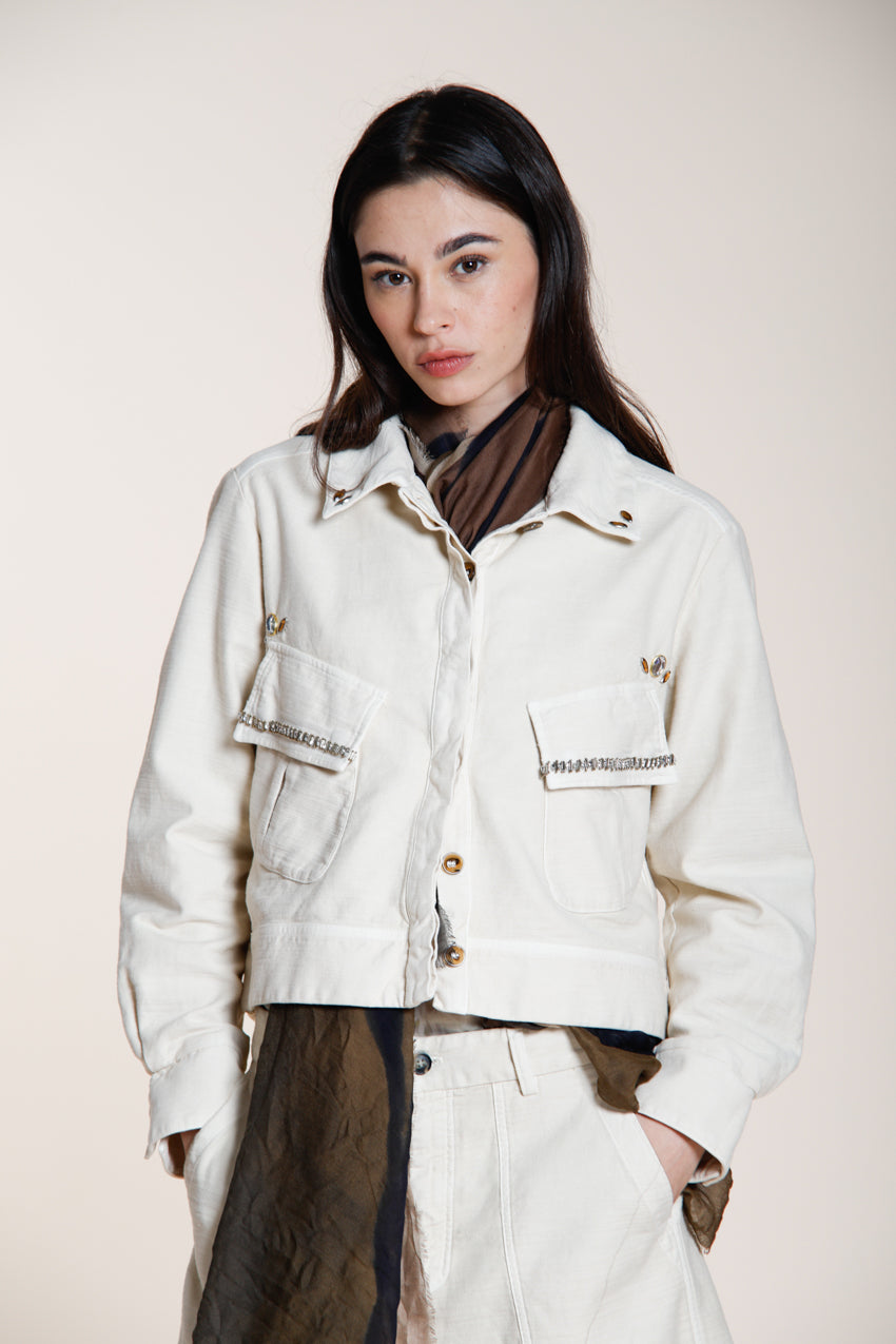 San Diego women's jacket in slub cotton with studs