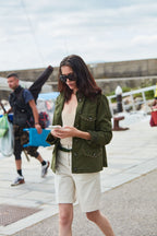 Eva women's jacket in twill flower embroidery