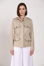 Eva women's jacket in twill flower embroidery
