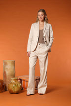Helena women's blazer in mixed linen and cotton canvas