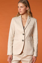 Helena women's blazer in mixed linen and cotton canvas