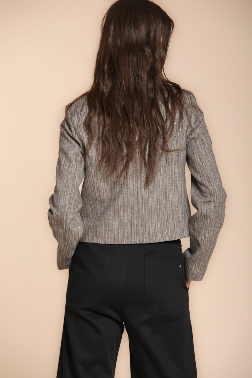 Lou Lou Cropped-Jacke für Damen aus Pailletten-Mesh